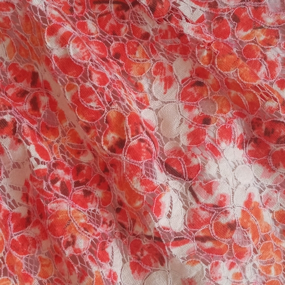 *Relisted* Madewell Women's Orange Floral Watercolor Painted Lacebloom Dress 6 - Picture 14 of 14